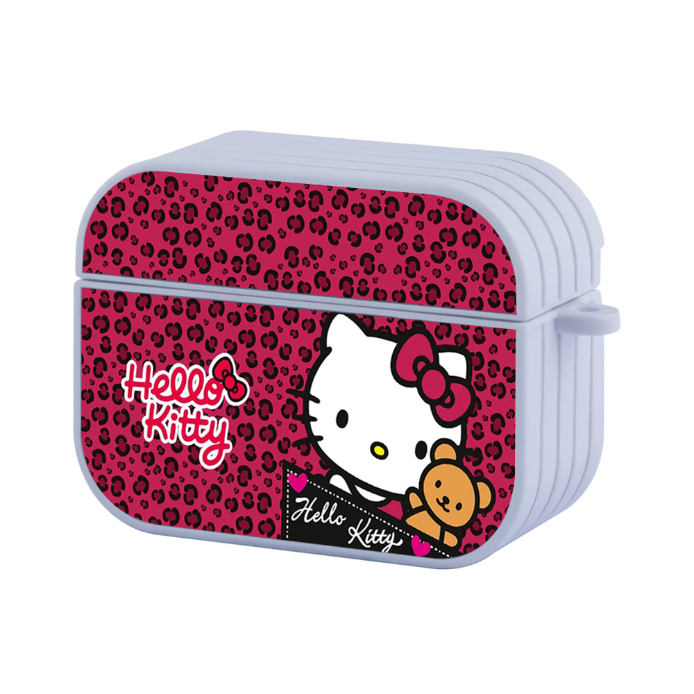 Hello Kitty Pink Animal skin Hard Plastic Case Cover For Apple Airpods Pro