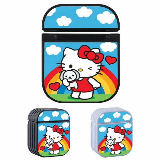 Hello Kitty Rainbow View Hard Plastic Case Cover For Apple Airpods