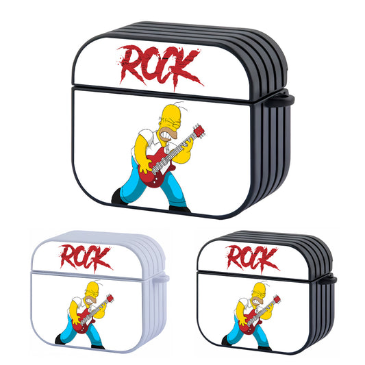 Homer Simpson Rock Guitarist Hard Plastic Case Cover For Apple Airpods 3