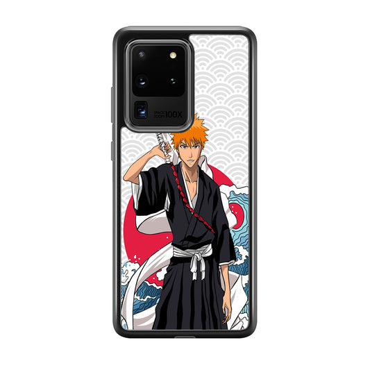 Ichigo Kurosaki Wave And Pattern Samsung Galaxy S20 Ultra Case