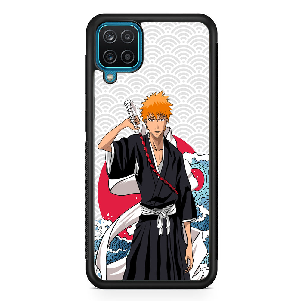 Ichigo Kurosaki Wave And Pattern Samsung Galaxy A12 Case