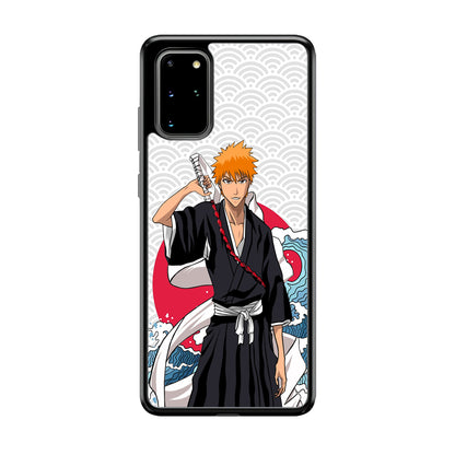 Ichigo Kurosaki Wave And Pattern Samsung Galaxy S20 Plus Case