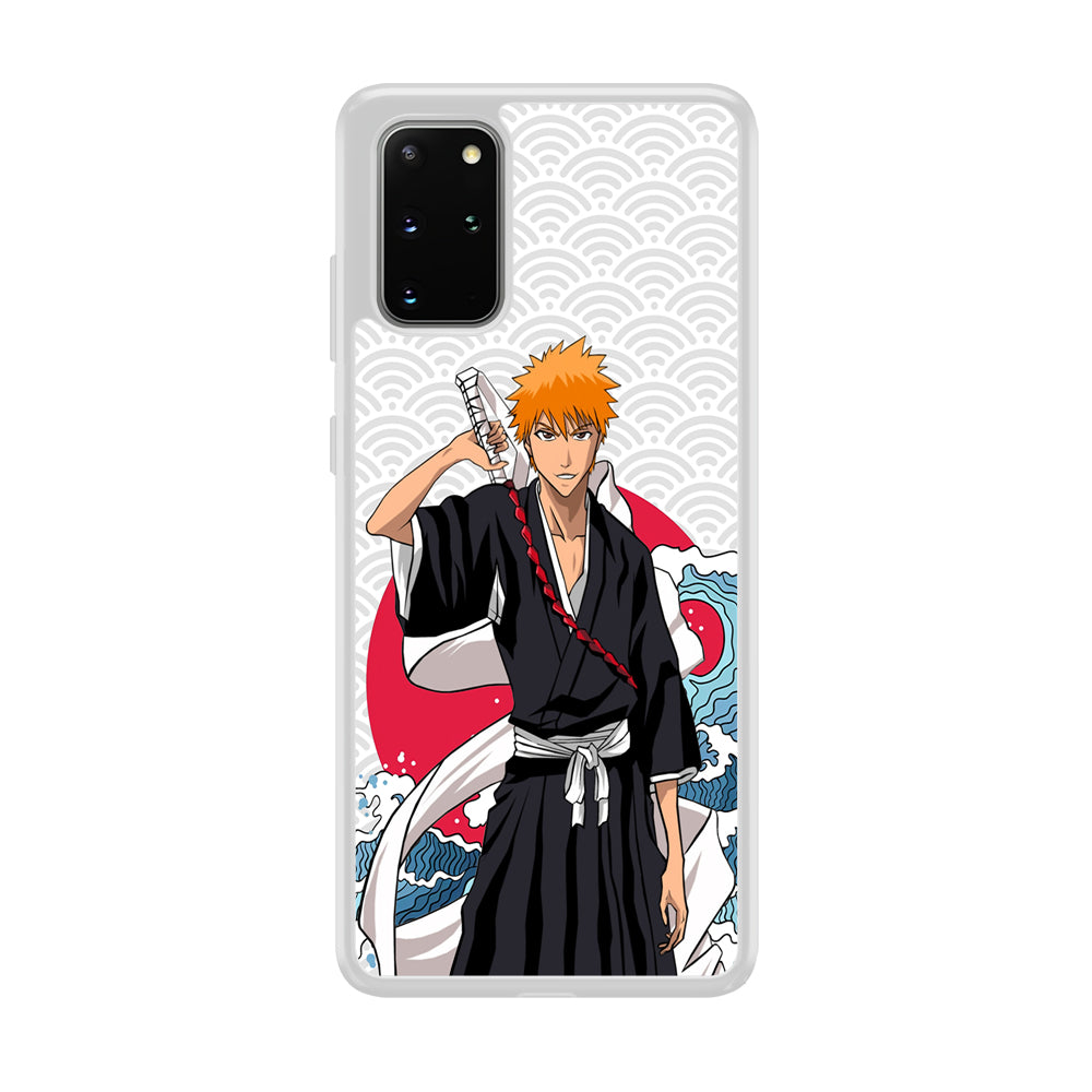 Ichigo Kurosaki Wave And Pattern Samsung Galaxy S20 Plus Case