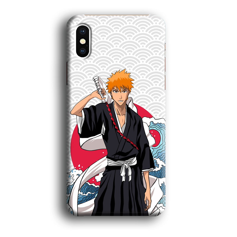 Ichigo Kurosaki Wave And Pattern iPhone XS Case
