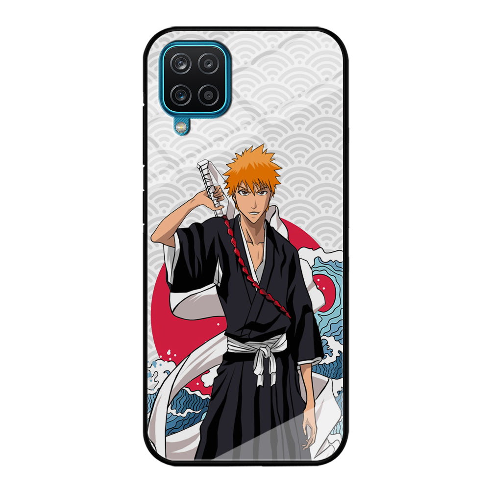 Ichigo Kurosaki Wave And Pattern Samsung Galaxy A12 Case