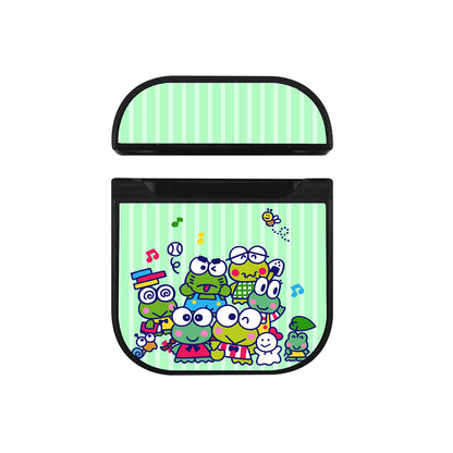 Keroppi Family Green Line Hard Plastic Case Cover For Apple Airpods