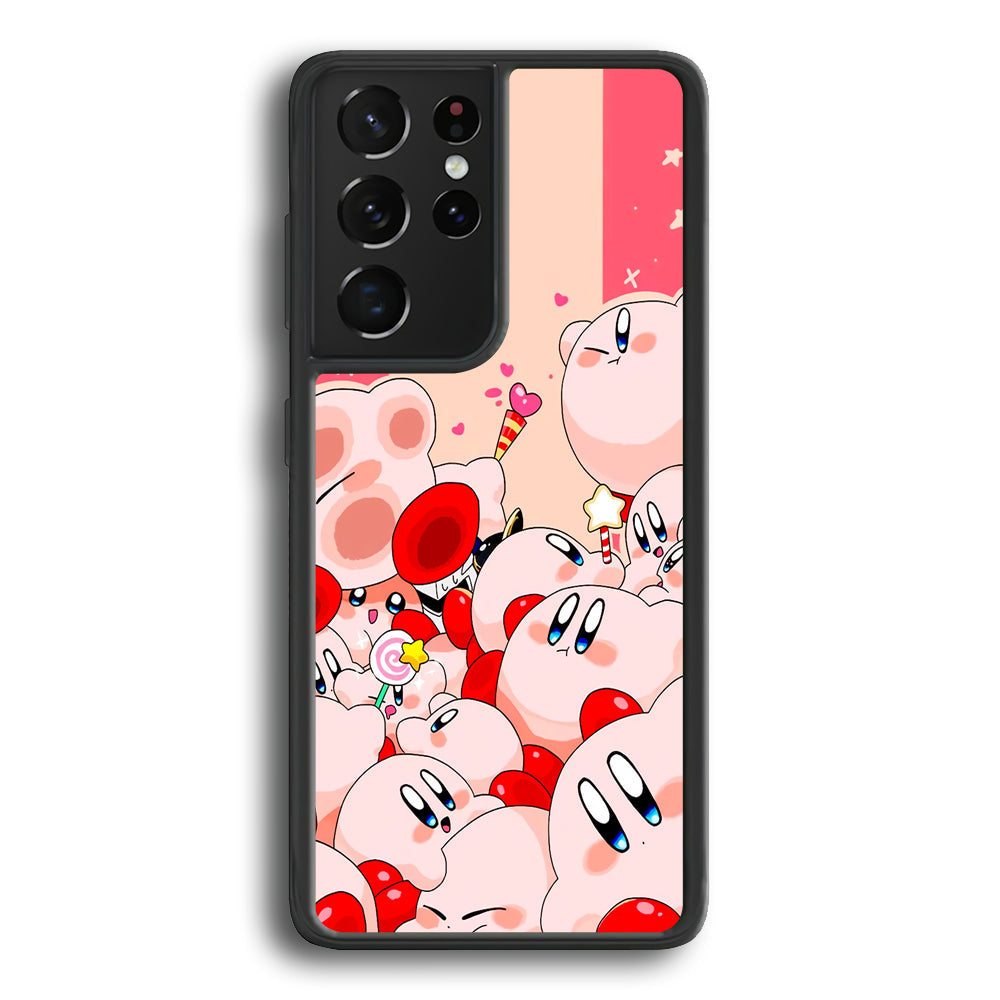Kirby Cute Party Samsung Galaxy S22 Ultra Case - Ezzystore