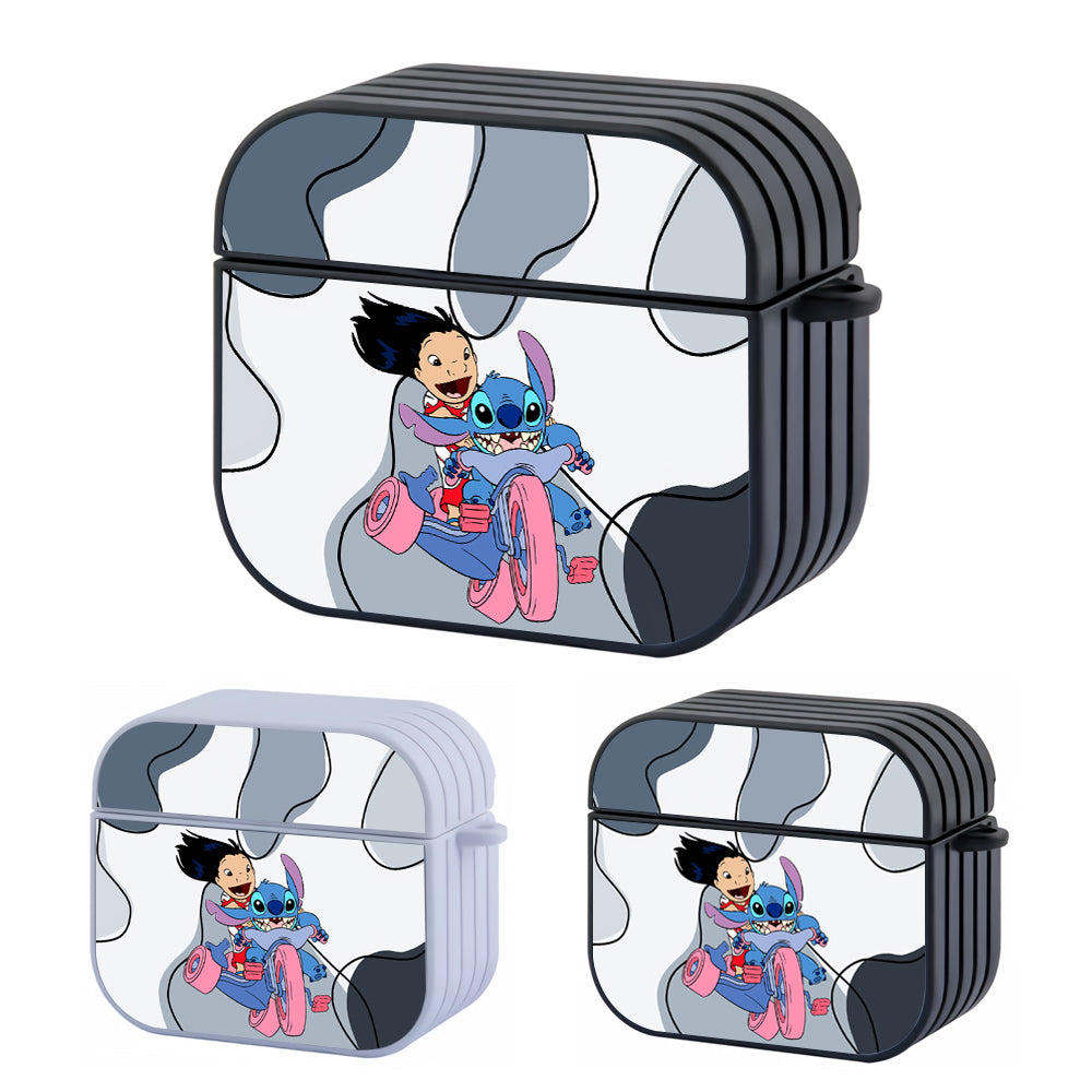 Lilo And Stitch Fun Cycling Hard Plastic Case Cover For Apple Airpods 3