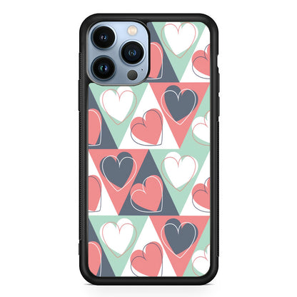 Love Triangle Doodle iPhone 15 Pro Max Case