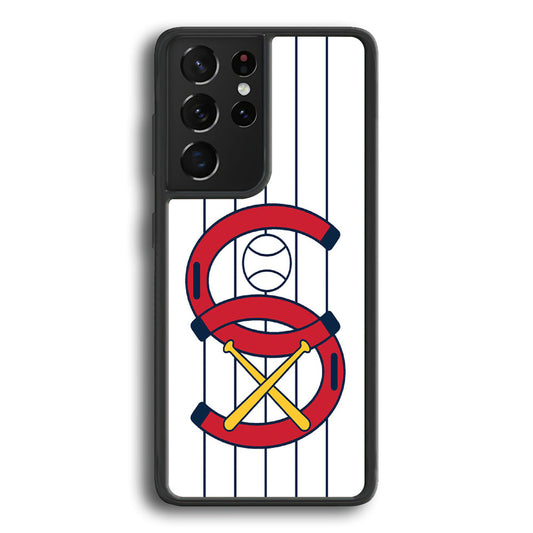 MLB White Sox White Samsung Galaxy S22 Ultra Case - Ezzystore