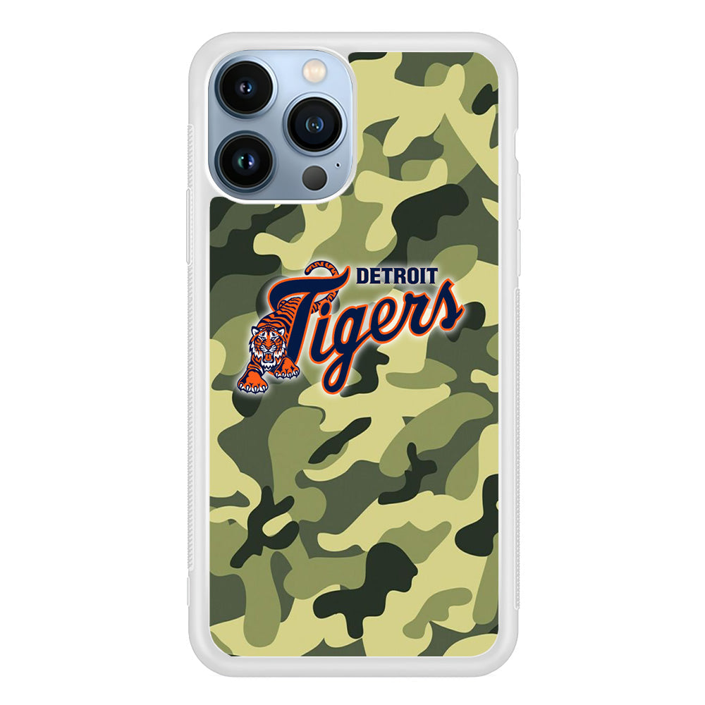 MLB Detroit Tigers Camo Green iPhone 15 Pro Max Case
