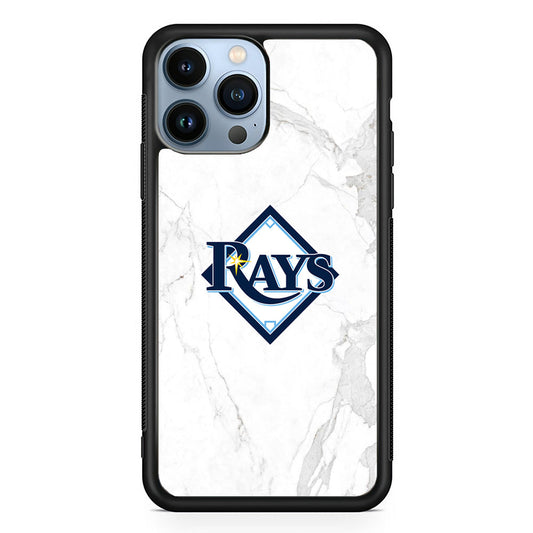 MLB Rays Logo Marble iPhone 14 Pro Max Case