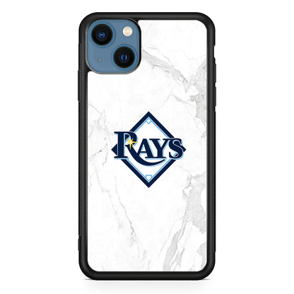 MLB Rays Logo Marble iPhone 15 Case
