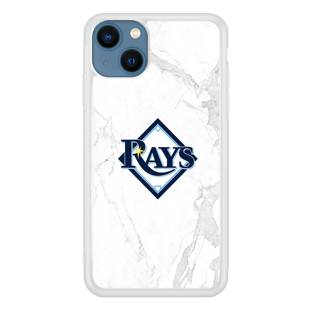 MLB Rays Logo Marble iPhone 14 Plus Case