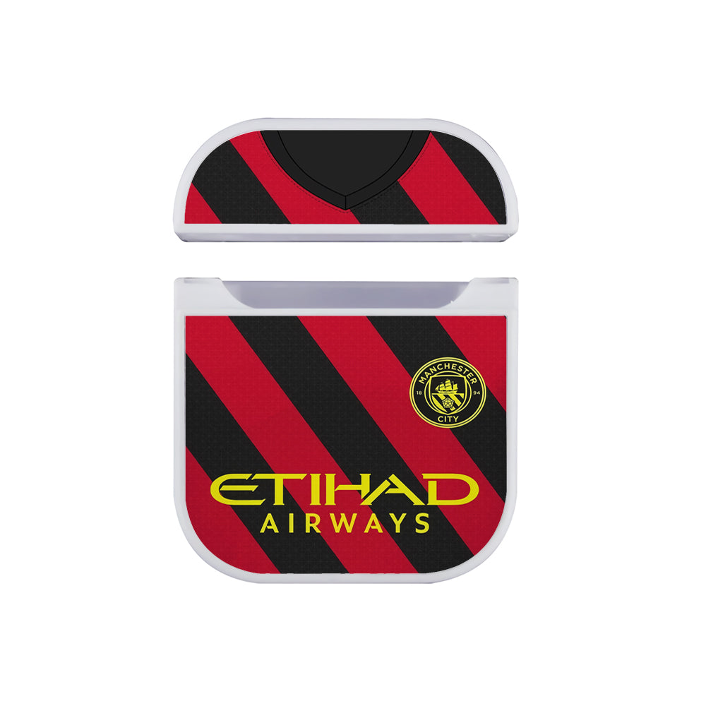 Manchester City Away Jersey Hard Plastic Case Cover For Apple Airpods