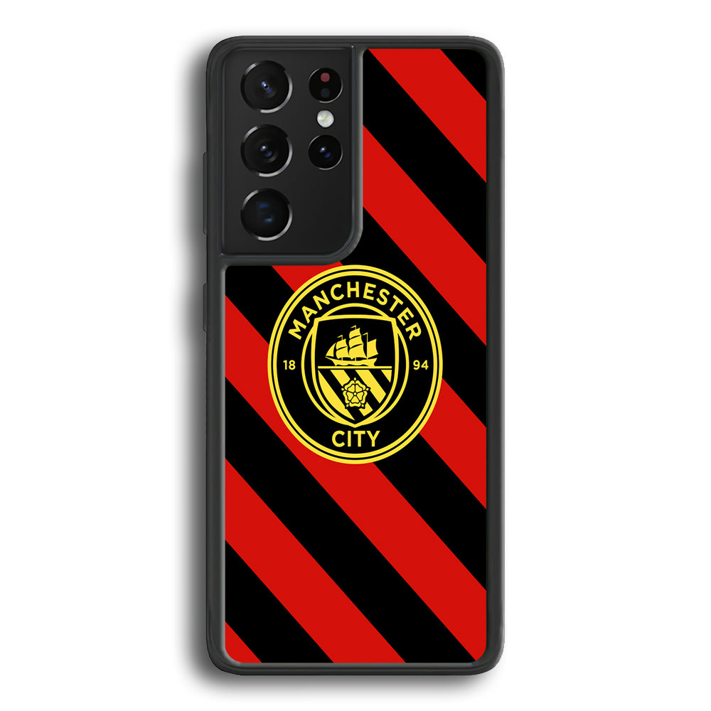 Manchester City Away Of Jersey Pattern Samsung Galaxy S23 Ultra Case - Ezzystore