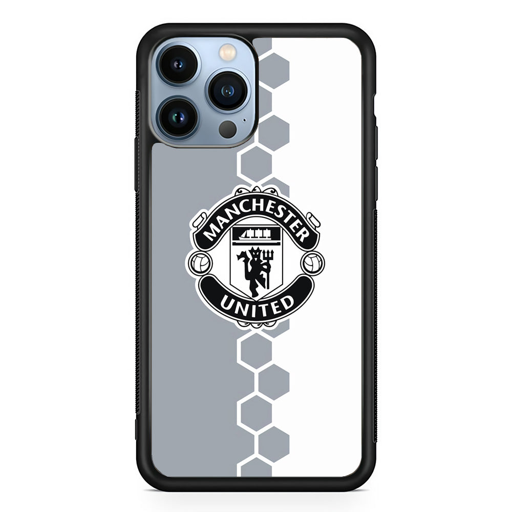 Manchester United Hexagon Pattern iPhone 14 Pro Case