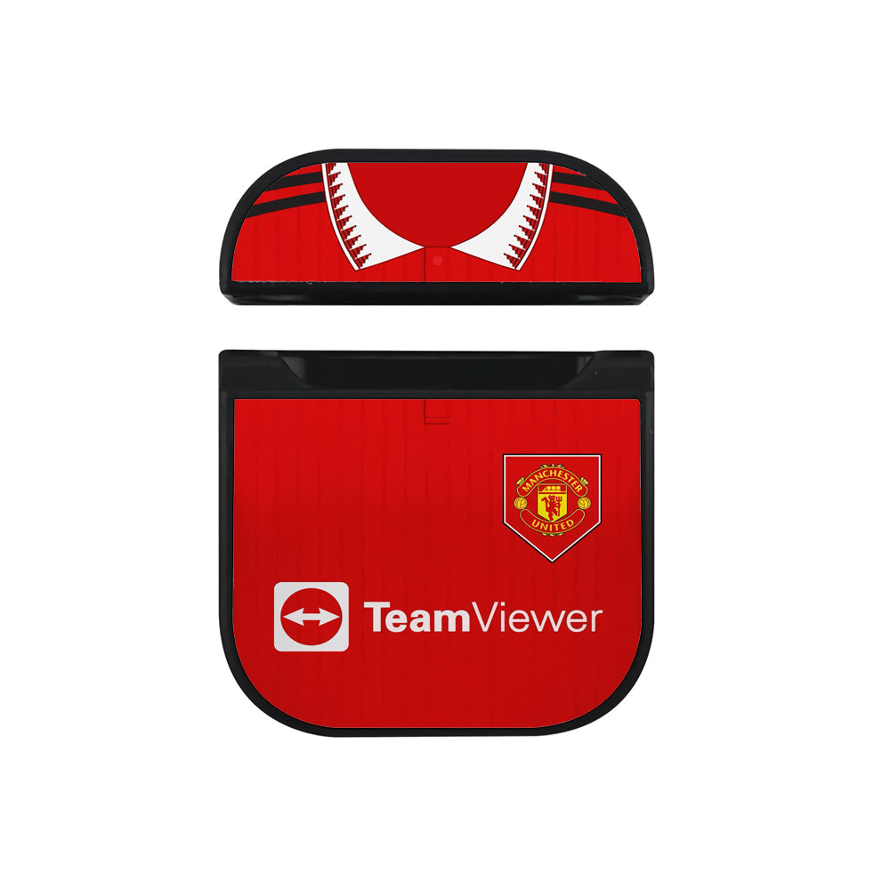 Manchester United Home Jersey 2022 2023 Hard Plastic Case Cover For Apple Airpods