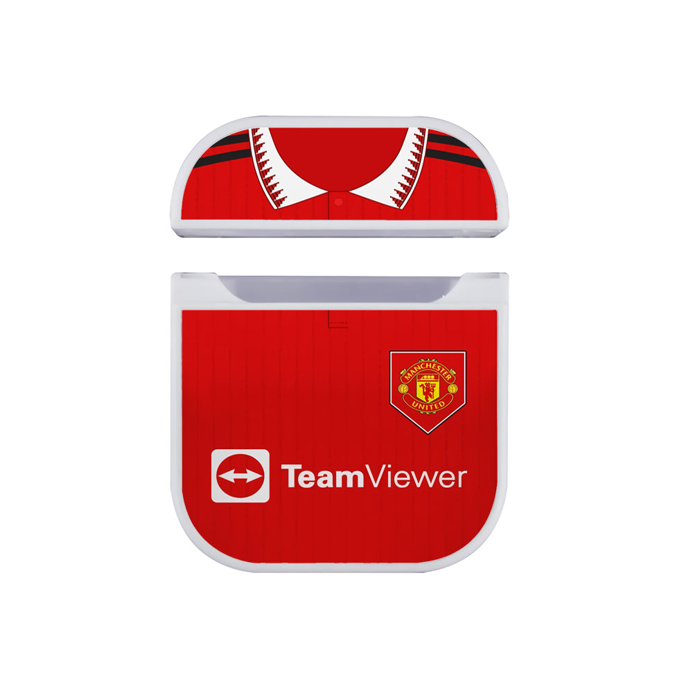 Manchester United Home Jersey 2022 2023 Hard Plastic Case Cover For Apple Airpods