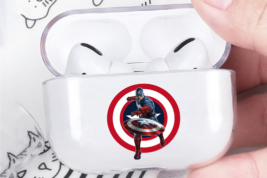 Marvel Captain America Shield Protective Clear Case Cover For Apple AirPod Pro