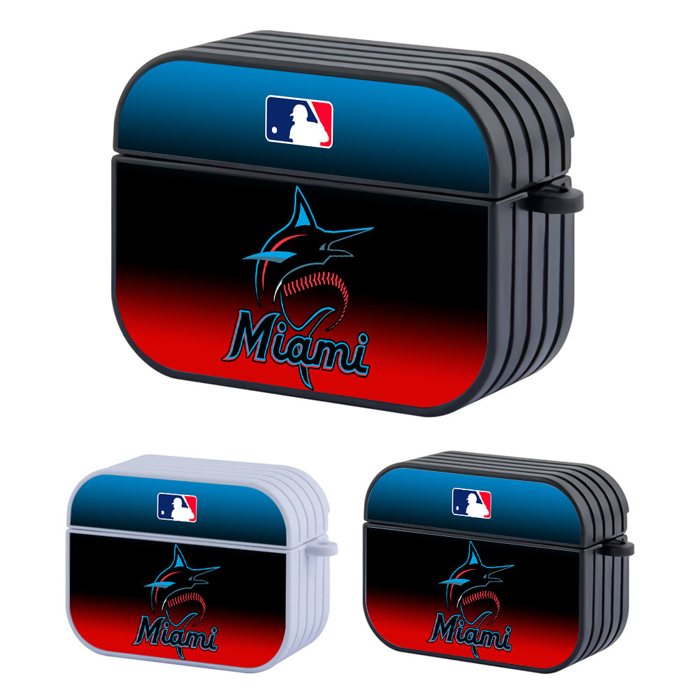 Miami Marlins MLB Team Hard Plastic Case Cover For Apple Airpods Pro