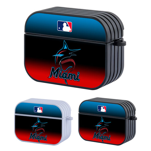 Miami Marlins MLB Team Hard Plastic Case Cover For Apple Airpods Pro