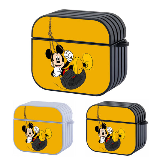 Mickey Playing Swing Hard Plastic Case Cover For Apple Airpods 3