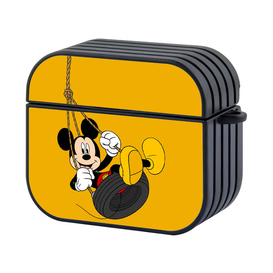Mickey Playing Swing Hard Plastic Case Cover For Apple Airpods 4 - Ezzystore