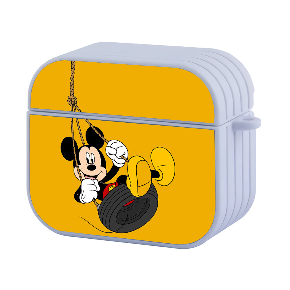 Mickey Playing Swing Hard Plastic Case Cover For Apple Airpods 3