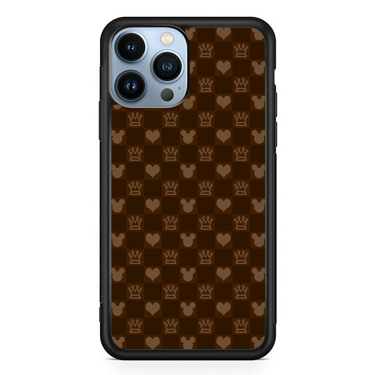 Mickey Mouse Doodle Logo Cube Chocolate iPhone 14 Pro Max Case