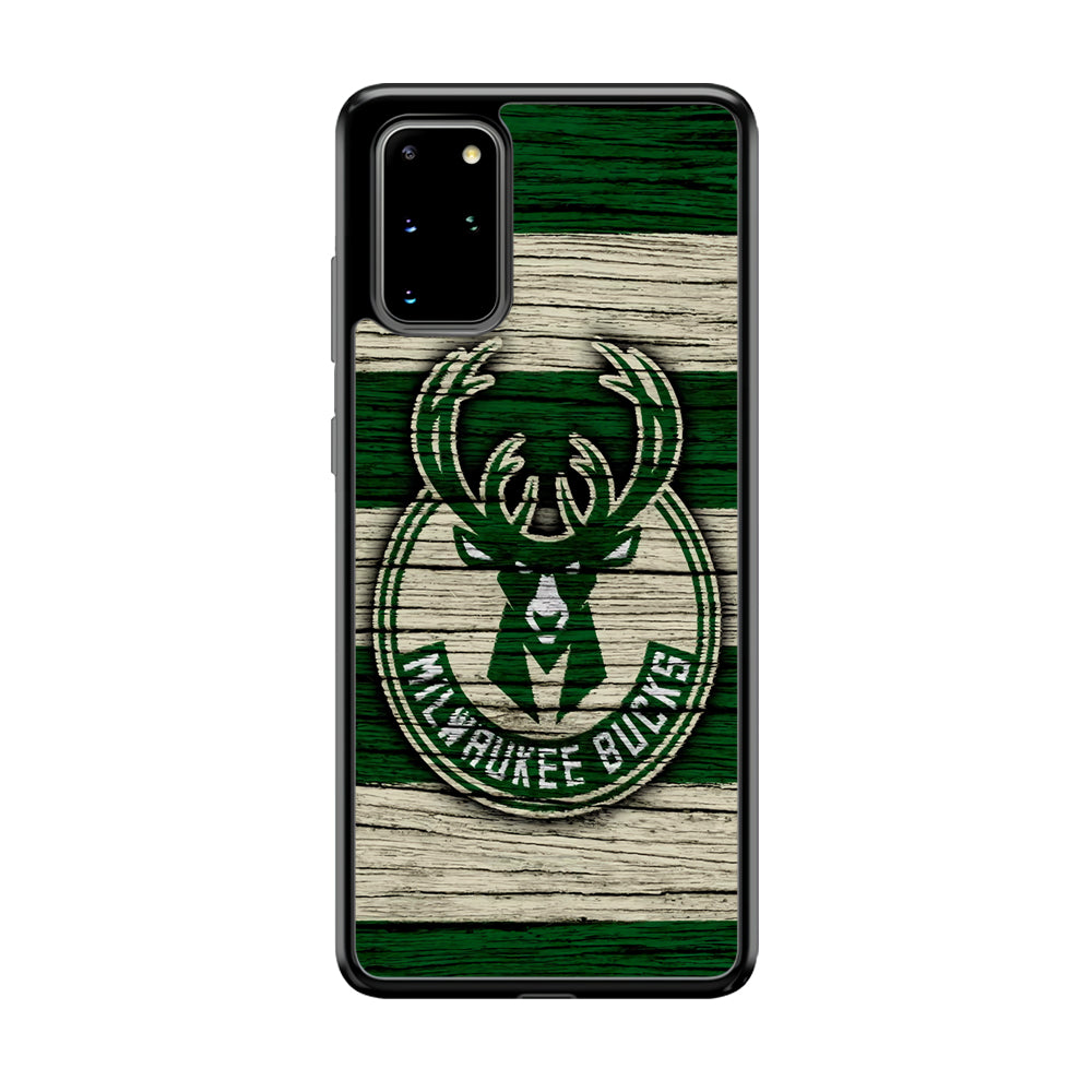 Milwaukee Bucks Logo Pattern Of Wood Samsung Galaxy S20 Plus Case