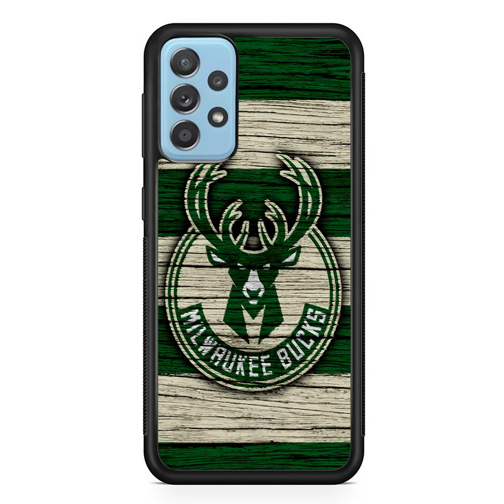 Milwaukee Bucks Logo Pattern Of Wood Samsung Galaxy A52 Case