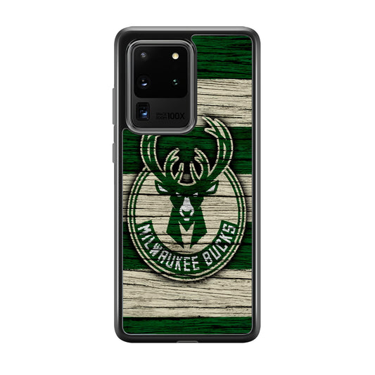 Milwaukee Bucks Logo Pattern Of Wood Samsung Galaxy S20 Ultra Case