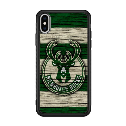 Milwaukee Bucks Logo Pattern Of Wood iPhone XS Case