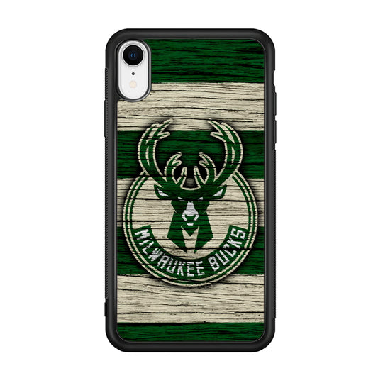 Milwaukee Bucks Logo Pattern Of Wood iPhone XR Case