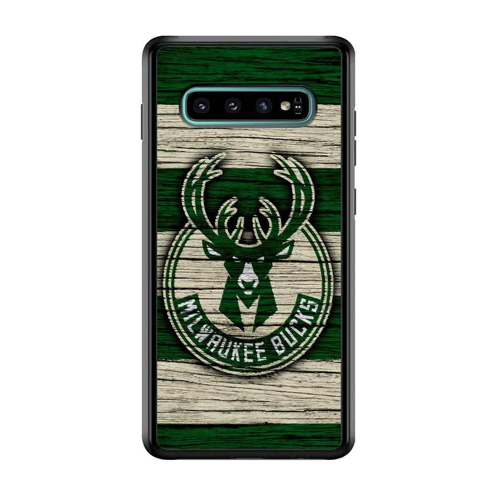 Milwaukee Bucks Logo Pattern Of Wood Samsung Galaxy S10 Case