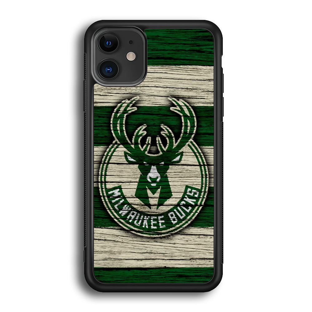 Milwaukee Bucks Logo Pattern Of Wood iPhone 12 Case