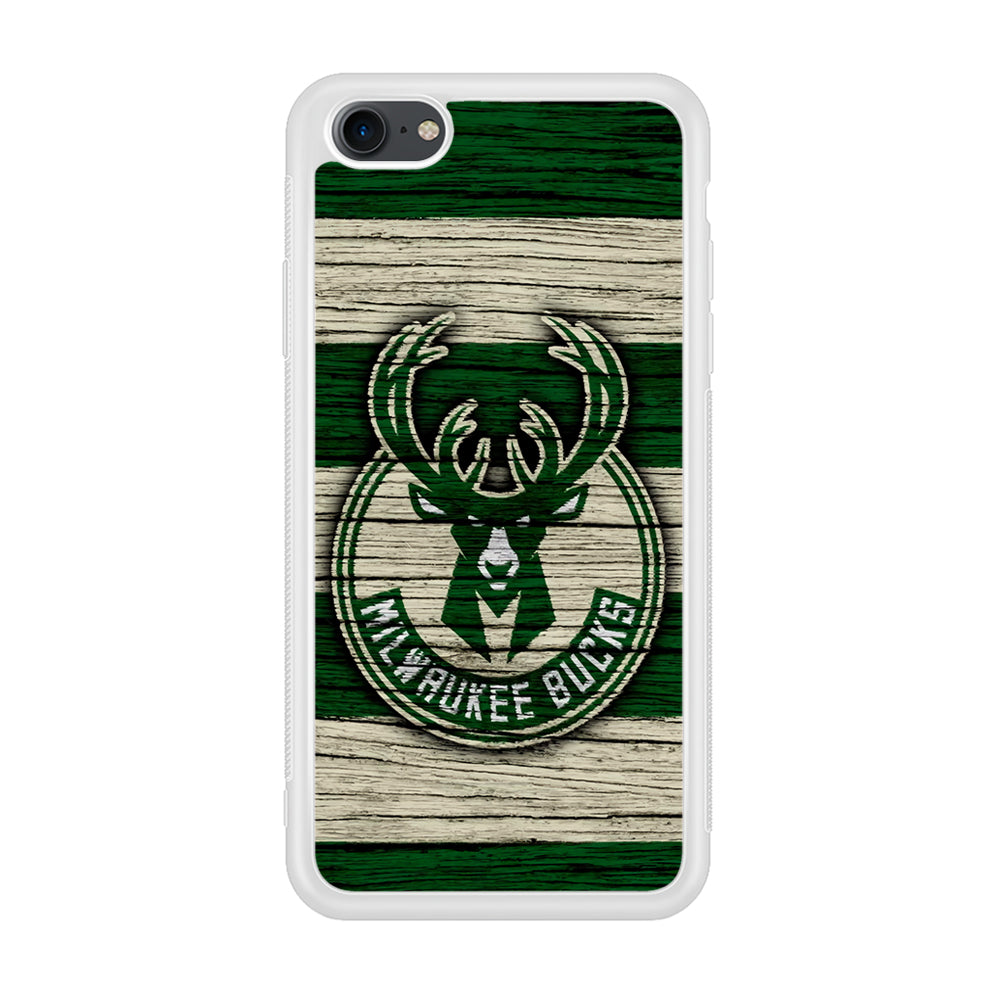 Milwaukee Bucks Logo Pattern Of Wood iPhone 8 Case
