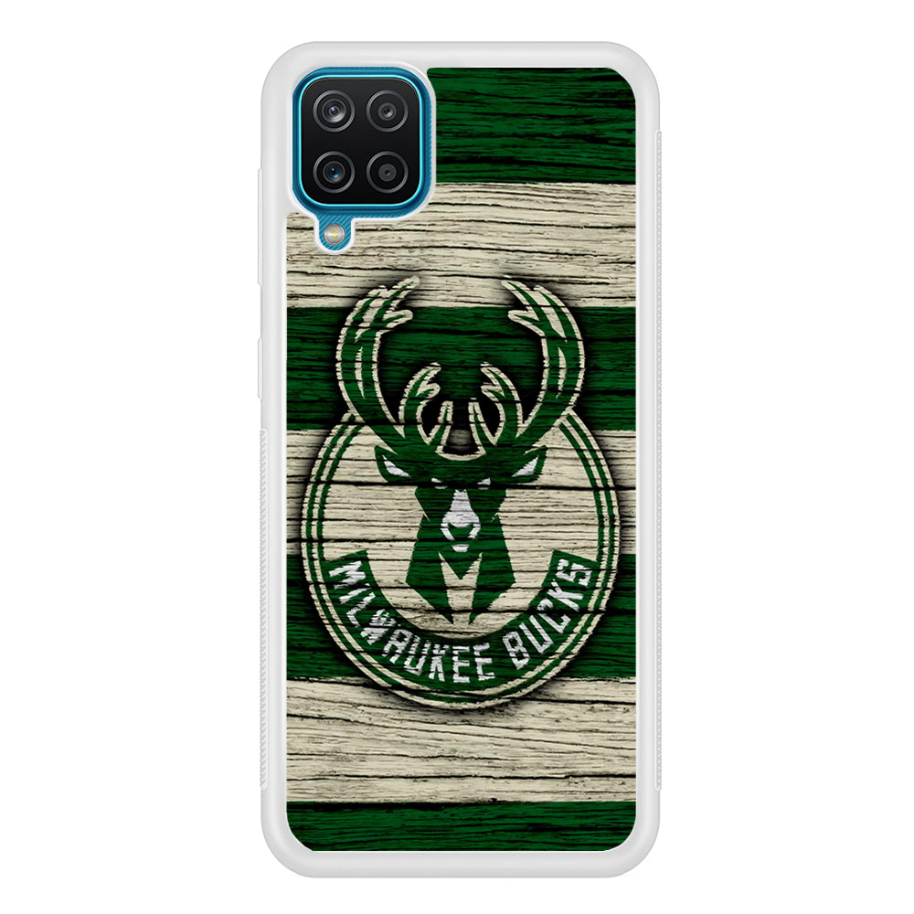 Milwaukee Bucks Logo Pattern Of Wood Samsung Galaxy A12 Case