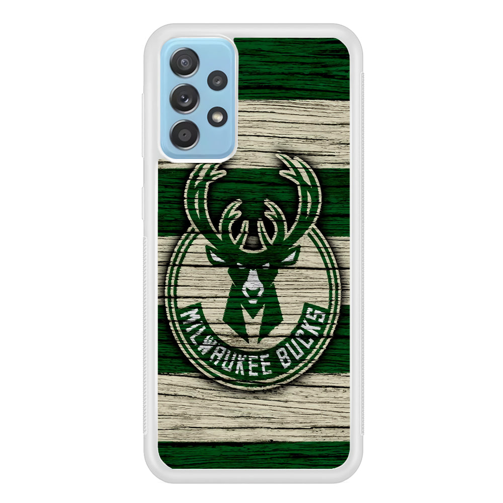 Milwaukee Bucks Logo Pattern Of Wood Samsung Galaxy A52 Case