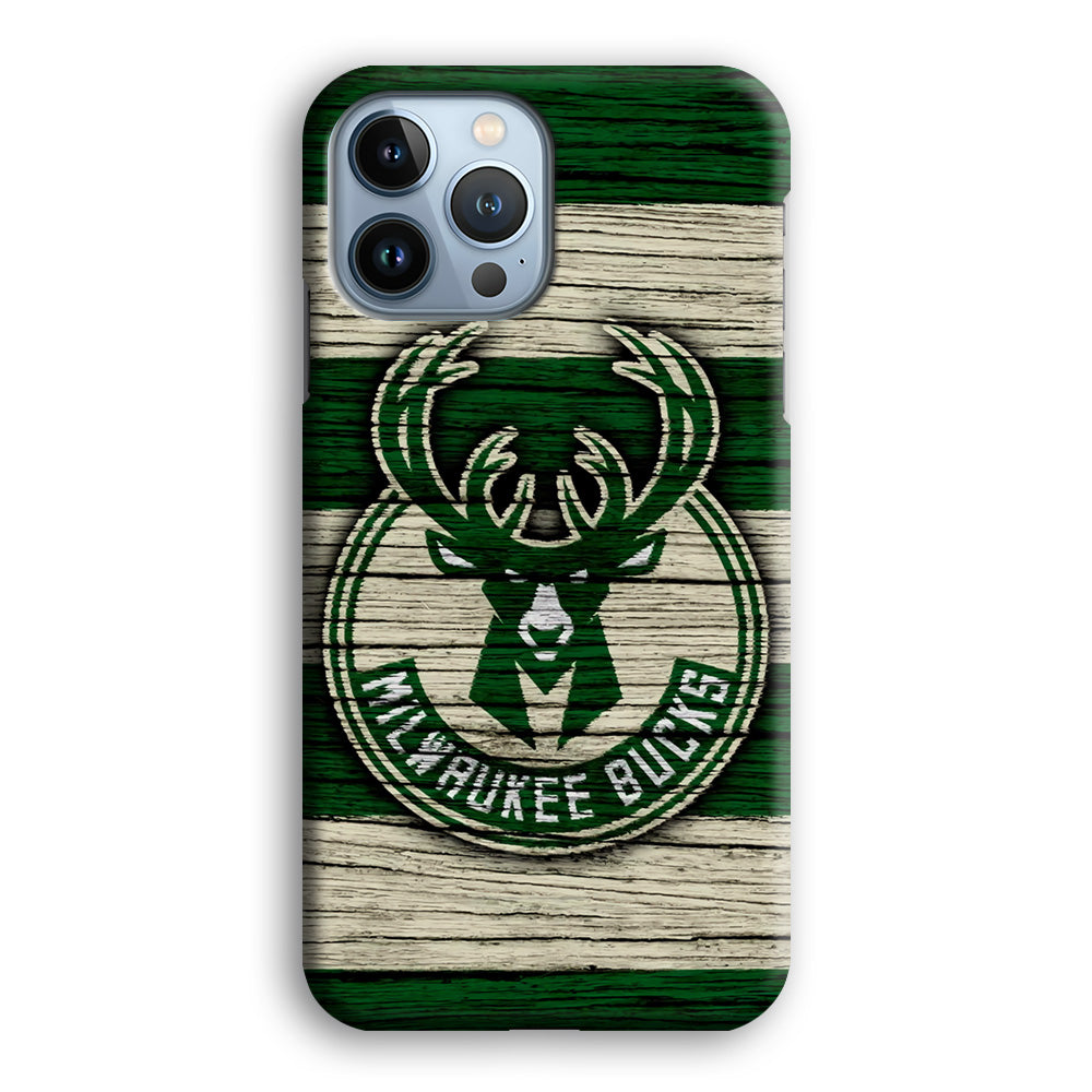 Milwaukee Bucks Logo Pattern Of Wood iPhone 13 Pro Max Case