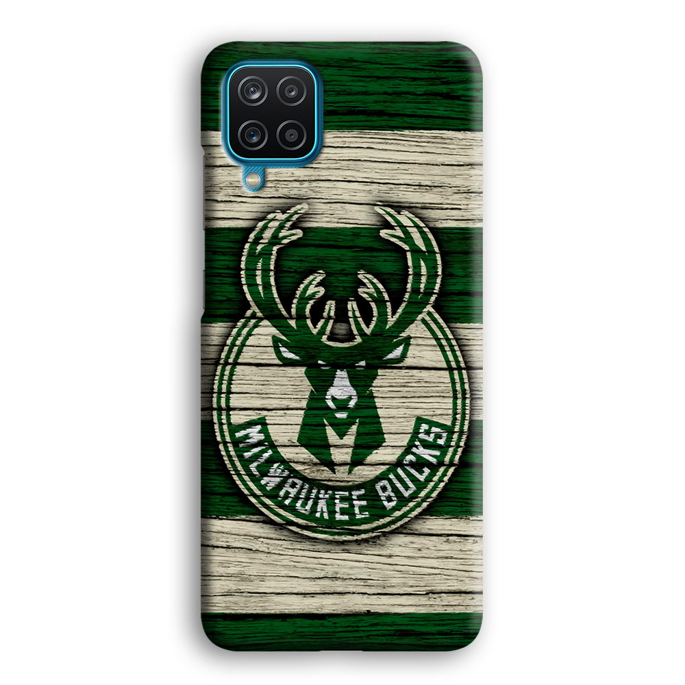 Milwaukee Bucks Logo Pattern Of Wood Samsung Galaxy A12 Case