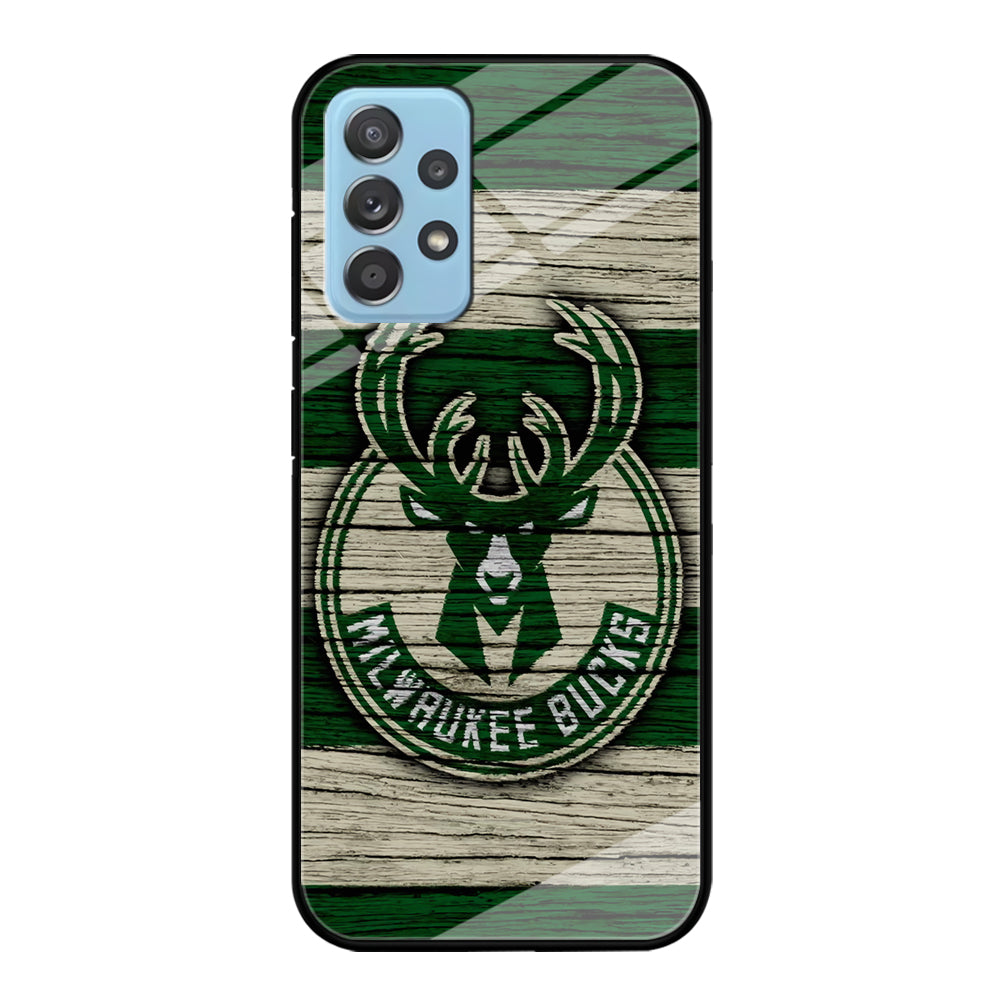 Milwaukee Bucks Logo Pattern Of Wood Samsung Galaxy A52 Case