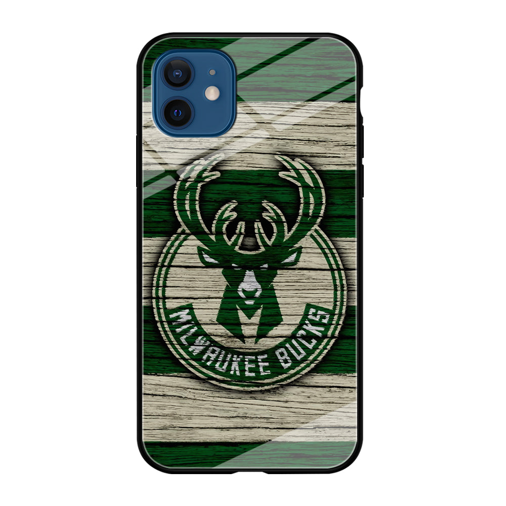 Milwaukee Bucks Logo Pattern Of Wood iPhone 12 Case