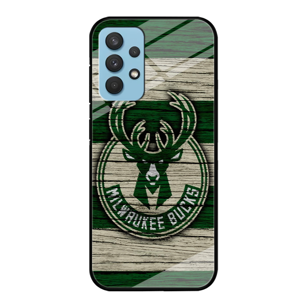 Milwaukee Bucks Logo Pattern Of Wood Samsung Galaxy A32 Case