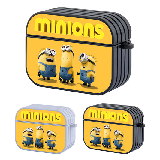 Minion Three Character Hard Plastic Case Cover For Apple Airpods Pro
