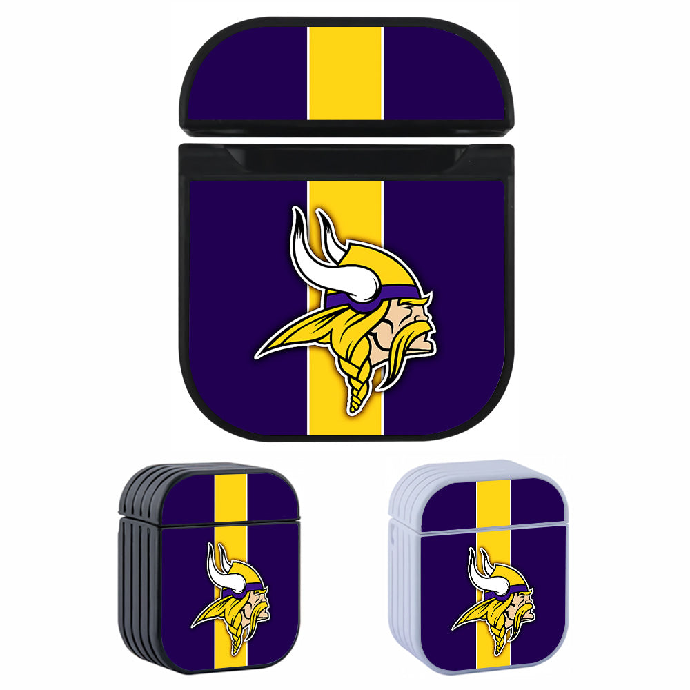 Minnesota Vikings Yellow Stripe Hard Plastic Case Cover For Apple Airpods