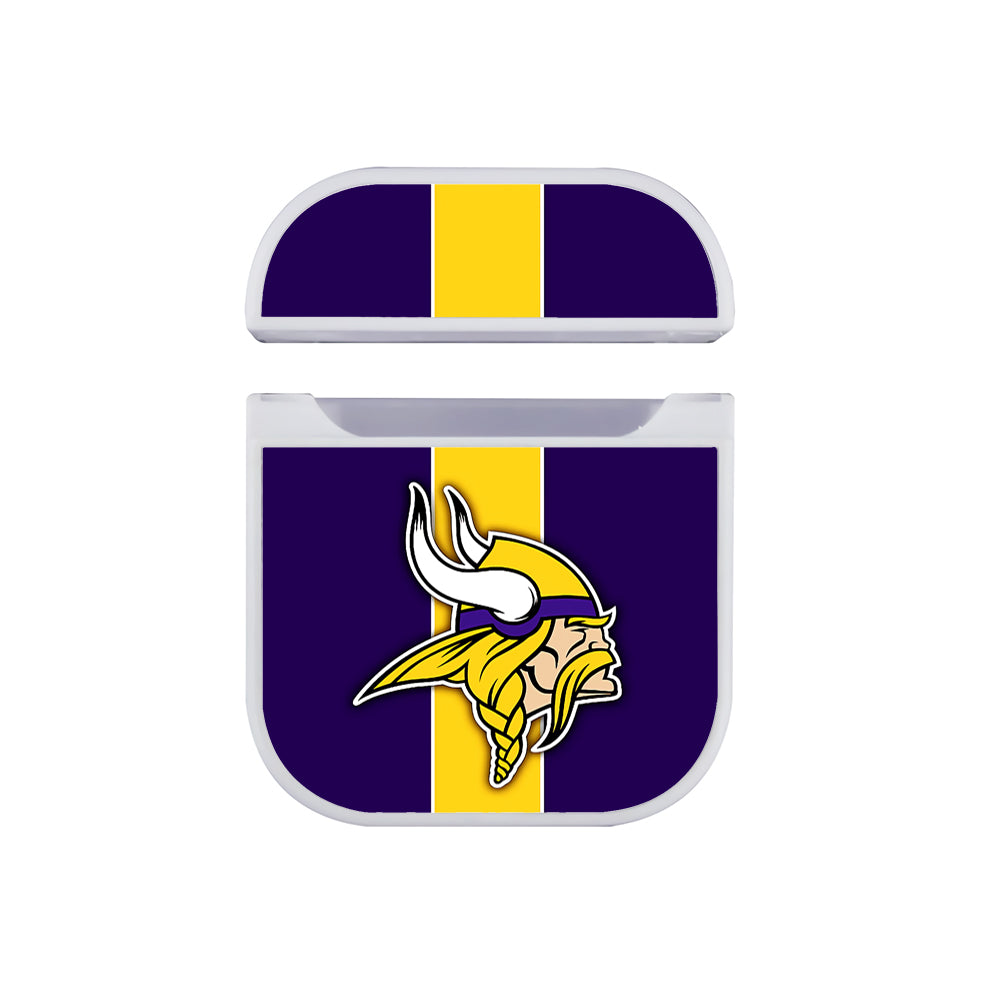 Minnesota Vikings Yellow Stripe Hard Plastic Case Cover For Apple Airpods