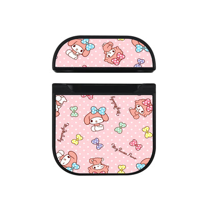 My Melody Dot Pattern Hard Plastic Case Cover For Apple Airpods