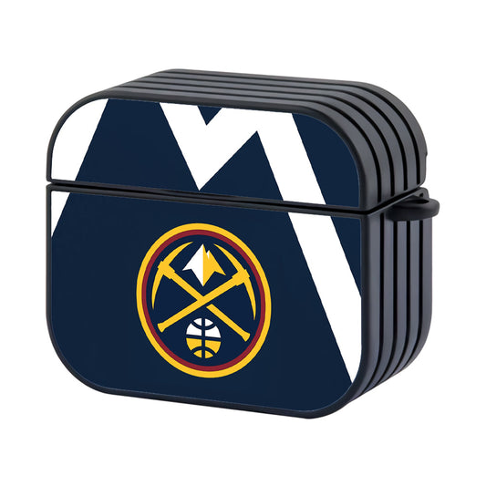 NBA Denver Nuggets Stripe White Hard Plastic Case Cover For Apple Airpods 4 - Ezzystore